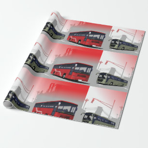 Papel De Presente City Busa Red Green Coaches em Urban Street