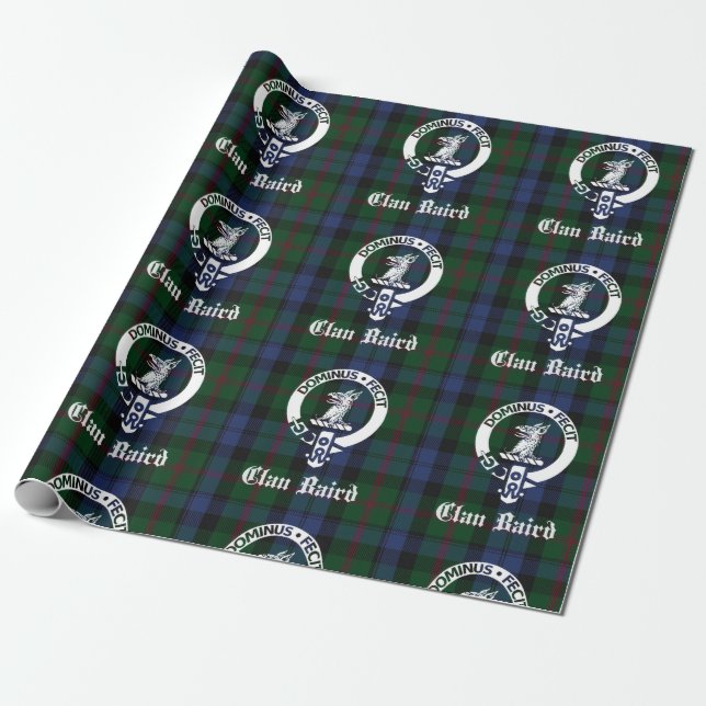 Papel De Presente Clan Baird Tartan Crest Wrappaper (Desenrolado)