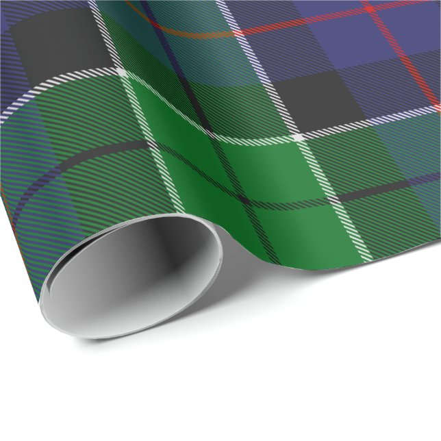 Papel De Presente Clan Leslie caçando Tartan (Ponta do rolo)