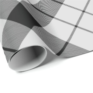 Papel De Presente Clan MacFarlane Black and White Tartan
