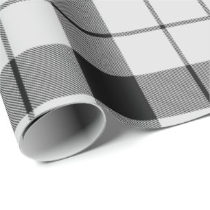 Papel De Presente Clan MacFarlane Black and White Tartan