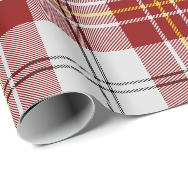 Papel De Presente Clan MacPherson Red Dress Tartan Wrappaper (Ponta do rolo)
