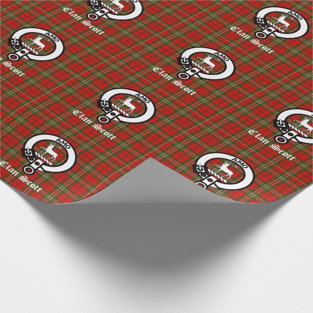 Papel De Presente Clan Scott Crest Crachá & Tartan (Ponta)