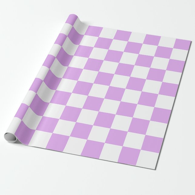 Papel De Presente Classic light lavender checkerboard  (Desenrolado)