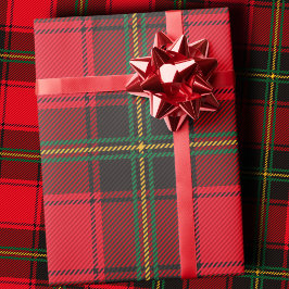 Papel De Presente Classic Red and Green Christmas Tartan Plaid