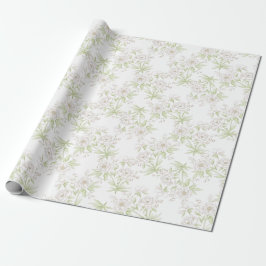 Papel De Presente Clássico Casamento Rosa Branca