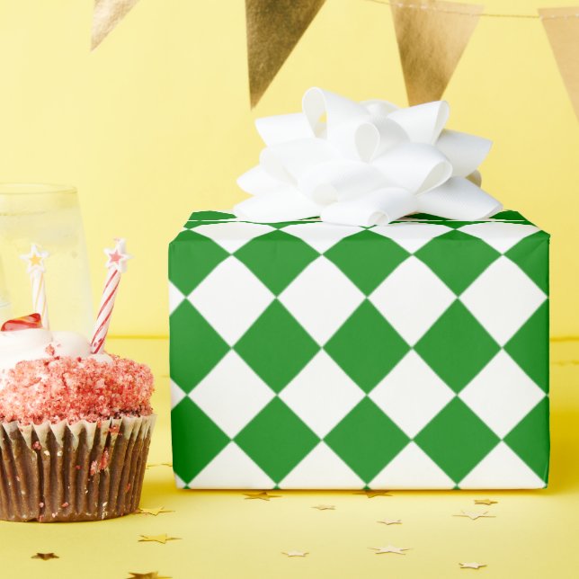 Papel de Presente Clássico com Padrão Chevron Verd (Festa de aniversário)