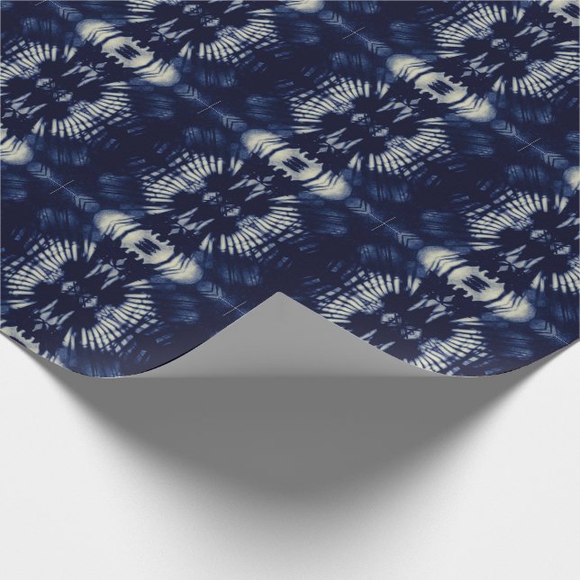 Papel De Presente Clássico Costeiro | Folha de Palmeira Azul Delft D (Ponta)