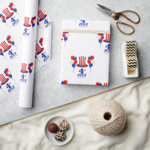 Papel De Presente Clássico do dia da Independência de 4 de julho do 