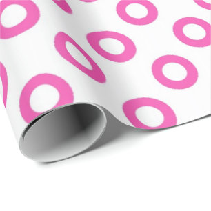 Papel De Presente Clássico, legal, branco e rosa bolinhas em círculo
