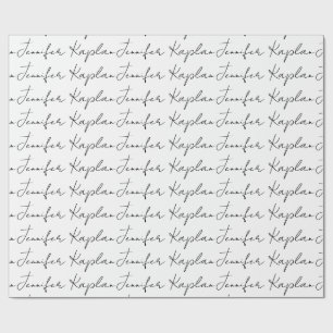 Papel De Presente Clássico Minimalista Preto e Branco Profissional