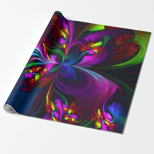 Papel De Presente Clássico Moderno Elegante Padrão Floral #902 Casam (Desenrolado)