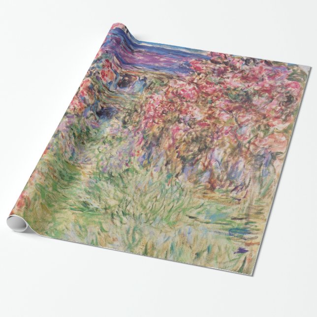 Papel De Presente Claude Monet A Assembleia Entre a Galeria de Rosas (Desenrolado)