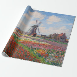 Papel De Presente Claude Monet - Campo das Tulipas na Holanda