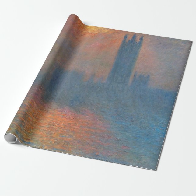 Papel De Presente Claude Monet - Casas do Parlamento Londres (Desenrolado)