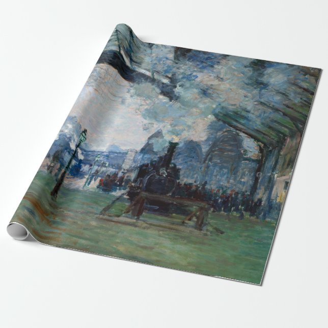 Papel De Presente Claude Monet Chegou do comboio da Normandia (Desenrolado)