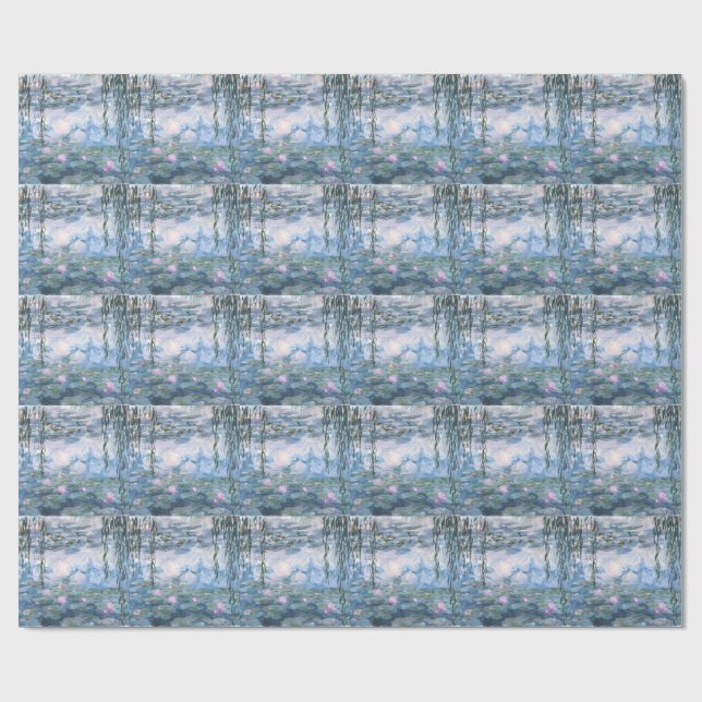 Papel De Presente Claude Monet Impressionist Water Lillies Painting (Aberto)