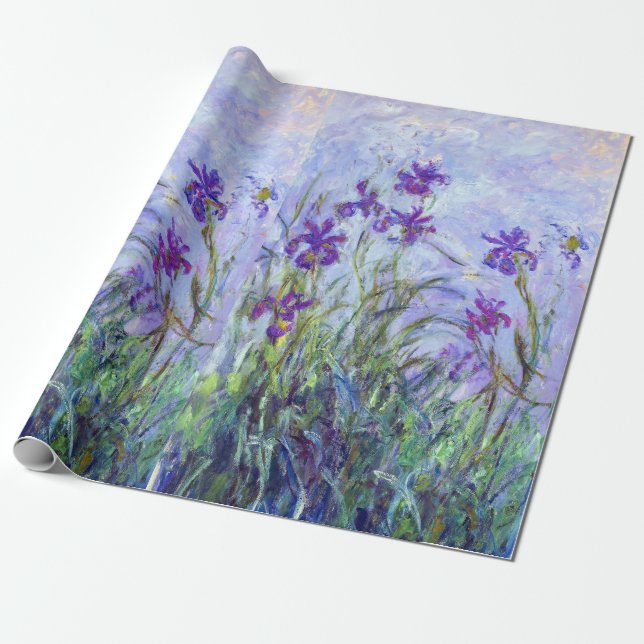 Papel De Presente Claude Monet - Íris Lilases / Iris Mauves (Desenrolado)