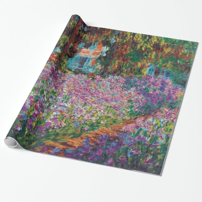 Papel De Presente Claude Monet - Íris no Jardim de Monet Arte Refina (Desenrolado)