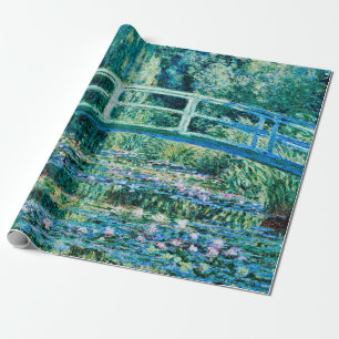 Papel De Presente Claude Monet - Lírios De Água E Ponte Japonesa