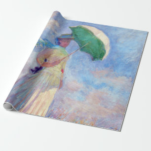 Papel De Presente Claude Monet - Mulher com Parasol virada para a di
