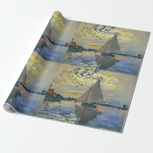 Papel De Presente Claude Monet - Navio de vela no Le Petit-Gennevill