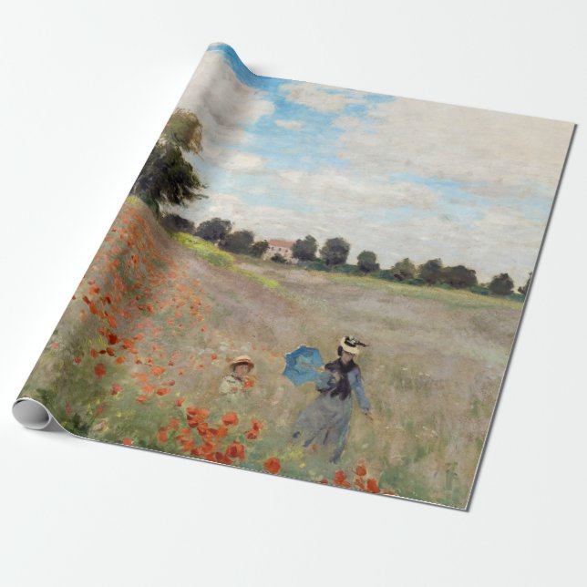 Papel De Presente Claude Monet - Poppy Field (Desenrolado)