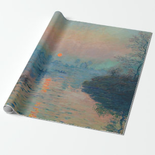 Papel De Presente Claude Monet - Pôr do sol no Sena em Lavacourt