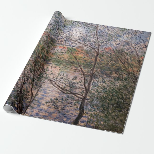 Papel De Presente Claude Monet - Primavera através dos ramos (Desenrolado)