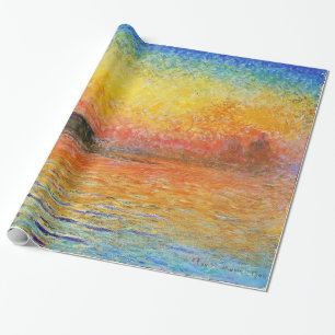 Papel De Presente Claude Monet Sunset Em Veneza Impressionista Arte