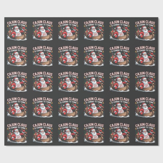 Papel De Presente Cláusula Cajun Está Chegando ao Natal Krampus  (Aberto)