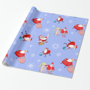 Papel De Presente Cláusula de Papai Noel Bonito com Molho de Feriad