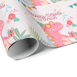 Papel De Presente Clomp, Crunch e Grol! Partido Dinossauro