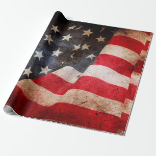 Papel De Presente Closeup of grunge American flagamerica, americano,