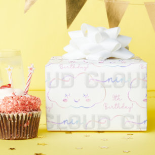Papel De Presente Cloud Nine 9th Birthday Wrappaper - Pastel Sk
