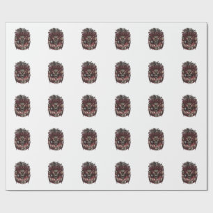 Papel De Presente Clube de Fãs de Terror Halloween Rosto de Demônio