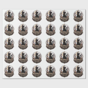 Papel De Presente Clube de Gato da Meia-Noite Gato Preto Fofo de Hal