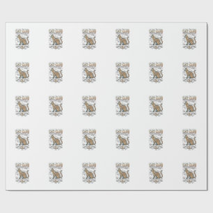 Papel De Presente Clube de Gatos Anatomia de Gato Diagrama Científic