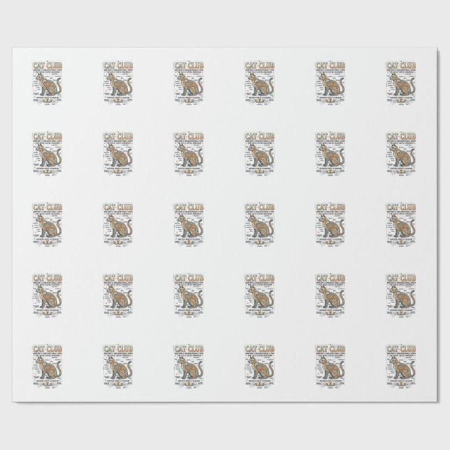 Papel De Presente Clube de Gatos Anatomia de Gato Diagrama Científic (Aberto)