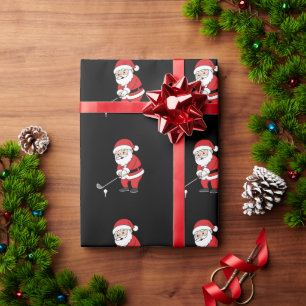 Papel De Presente Clube de Golfe do Papai Noel Natal Golfeiro Férias