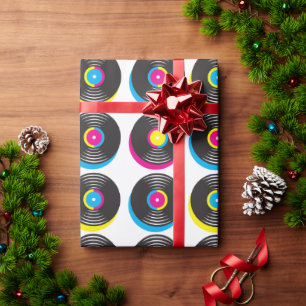 Papel De Presente CMYK pop art vinyl registra cores brilhantes do es