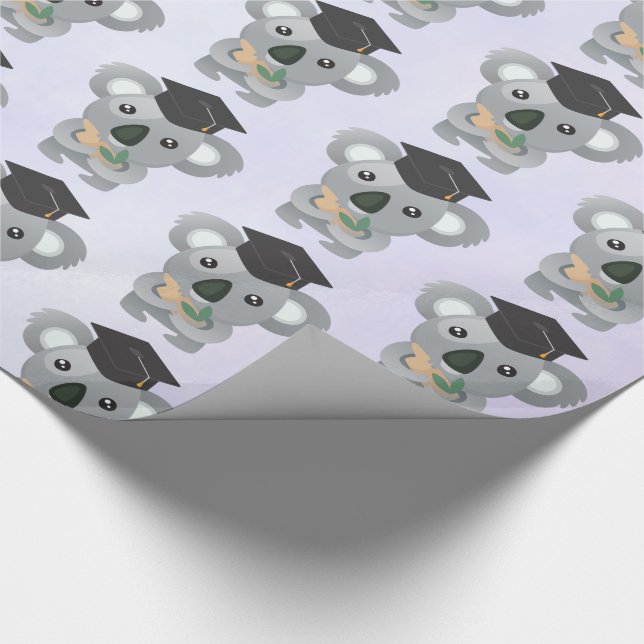 Papel De Presente Coala Fofo com um Chapéu Preto de Formatura (Ponta)