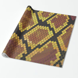 Papel De Presente Cobra Brown e impressão Dourado