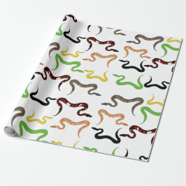 Papel De Presente Cobras Coloridos Píthon - Padrão do Réptil