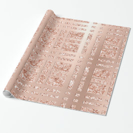 Papel De Presente Cobre Dourado com Rosa de Geometria Enroscada Veri