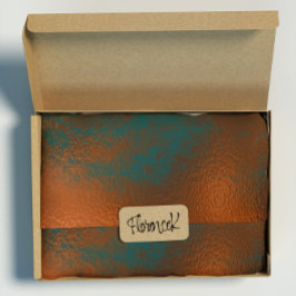 Papel De Presente Cobre Rust Teal Patina Vidro Metálico Abstrato