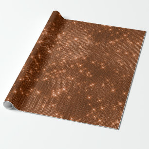 Papel De Presente Cobre Sparkly Metallic Grill Urban Abstrato