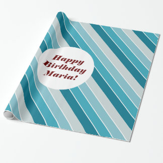 Papel De Presente Cobrir mesa azul do oceano stripes moderno