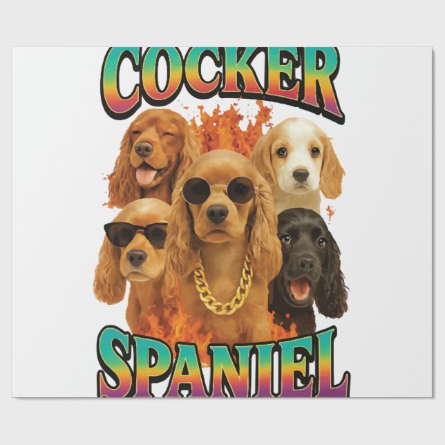 Papel De Presente Cocker Spaniel  (Aberto)