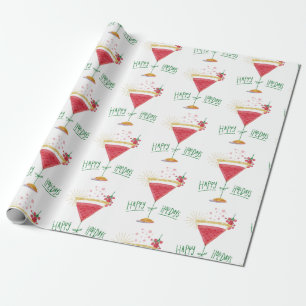 Papel De Presente cocktail de natal feliz
